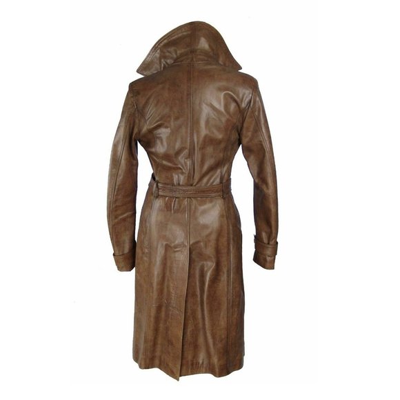 New Genuine Belstaff Leather Long Iver Pilots Coat EU 42 Italy Antique Cuer - Picture 9 of 13